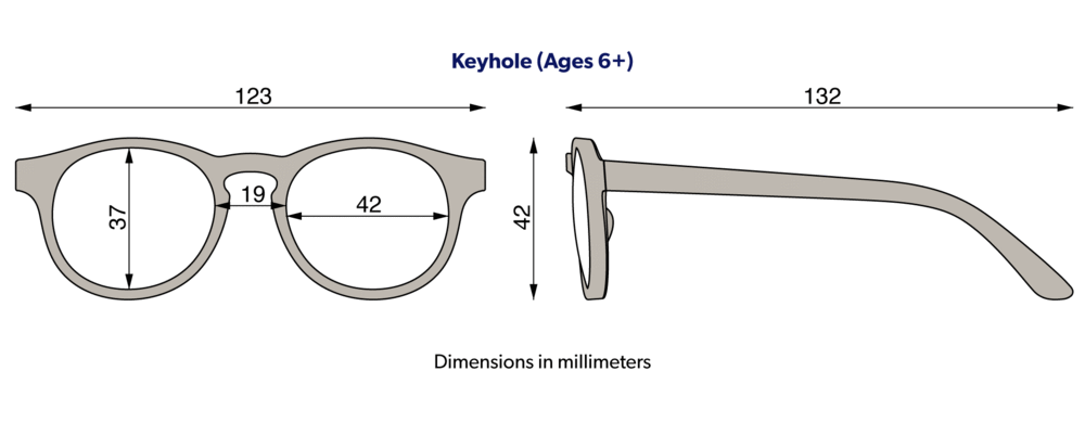 Babiators Keyhole Sunglasses Blue Dimensions