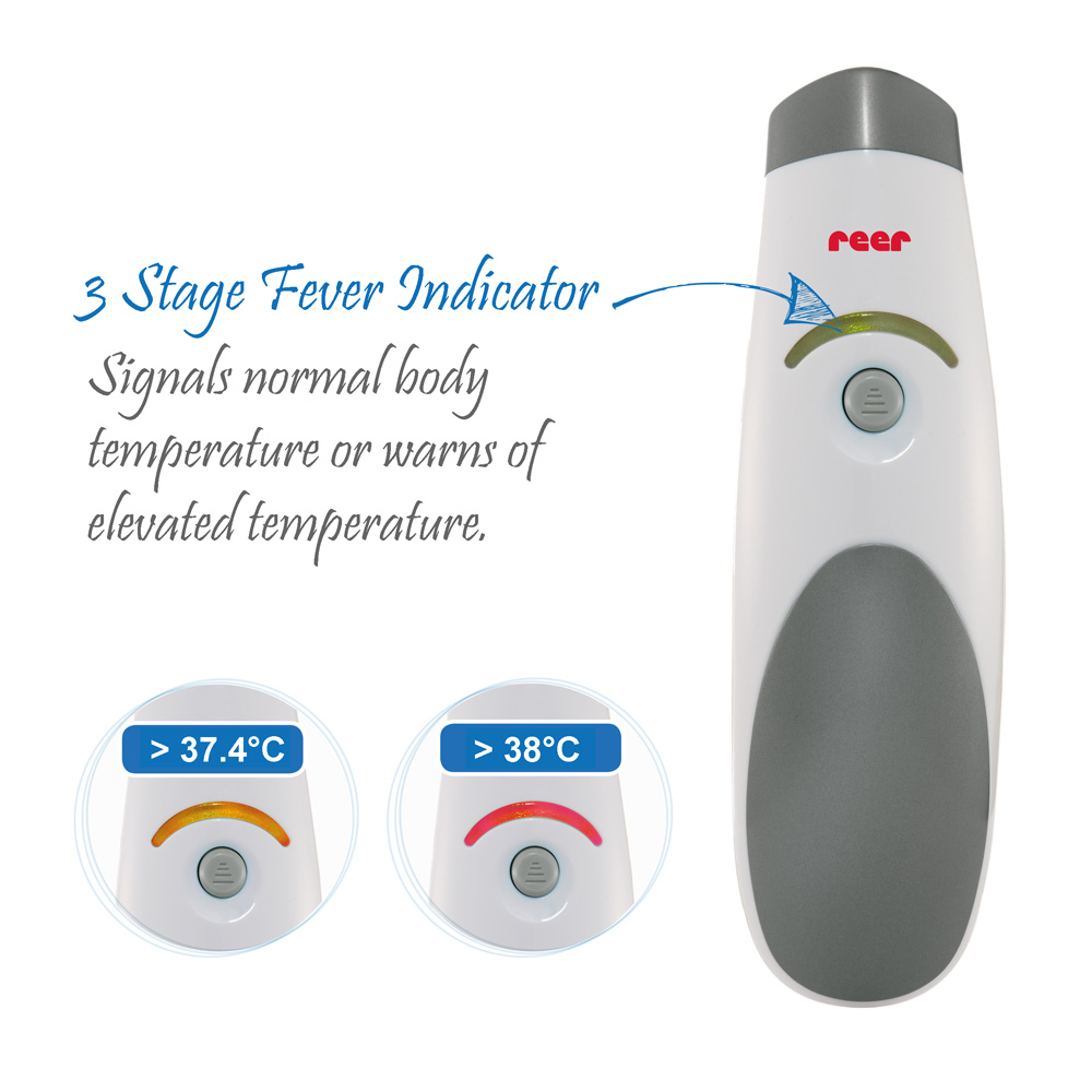 Reer Softtemp Contactless thermometer has 3 stage indicator